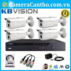 Bộ 04 Camera Thân Hồng Ngoại KBVISION 1.0MP